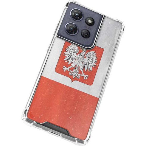 Poland Flag Distressed Moto G 5G (2025) Clear Case